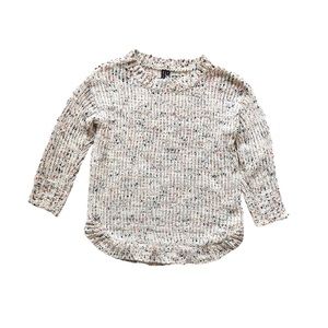 Moon & Madison Anthropologie confetti chenille sweater cream white small soft